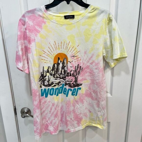 Zutter Pink & Yellow Tie Dye Graphic Tee - Picture 8 of 9